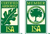 The ISA Certified Arborist badge & ISA membership badge